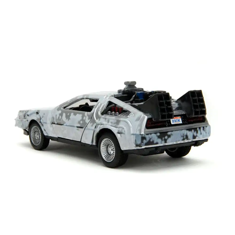 Back to the Future Hollywood Rides Model Diecast 1/32 Mașină a Timpului DeLorean Frost poza produsului