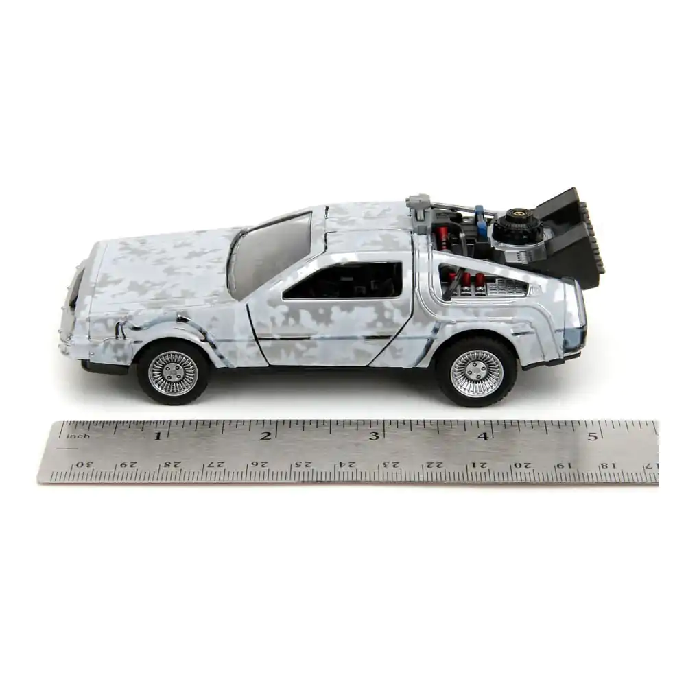 Back to the Future Hollywood Rides Model Diecast 1/32 Mașină a Timpului DeLorean Frost poza produsului