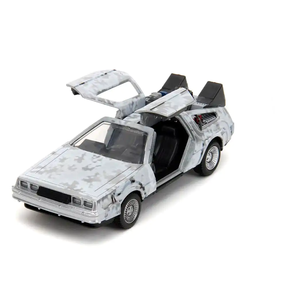 Back to the Future Hollywood Rides Model Diecast 1/32 Mașină a Timpului DeLorean Frost poza produsului