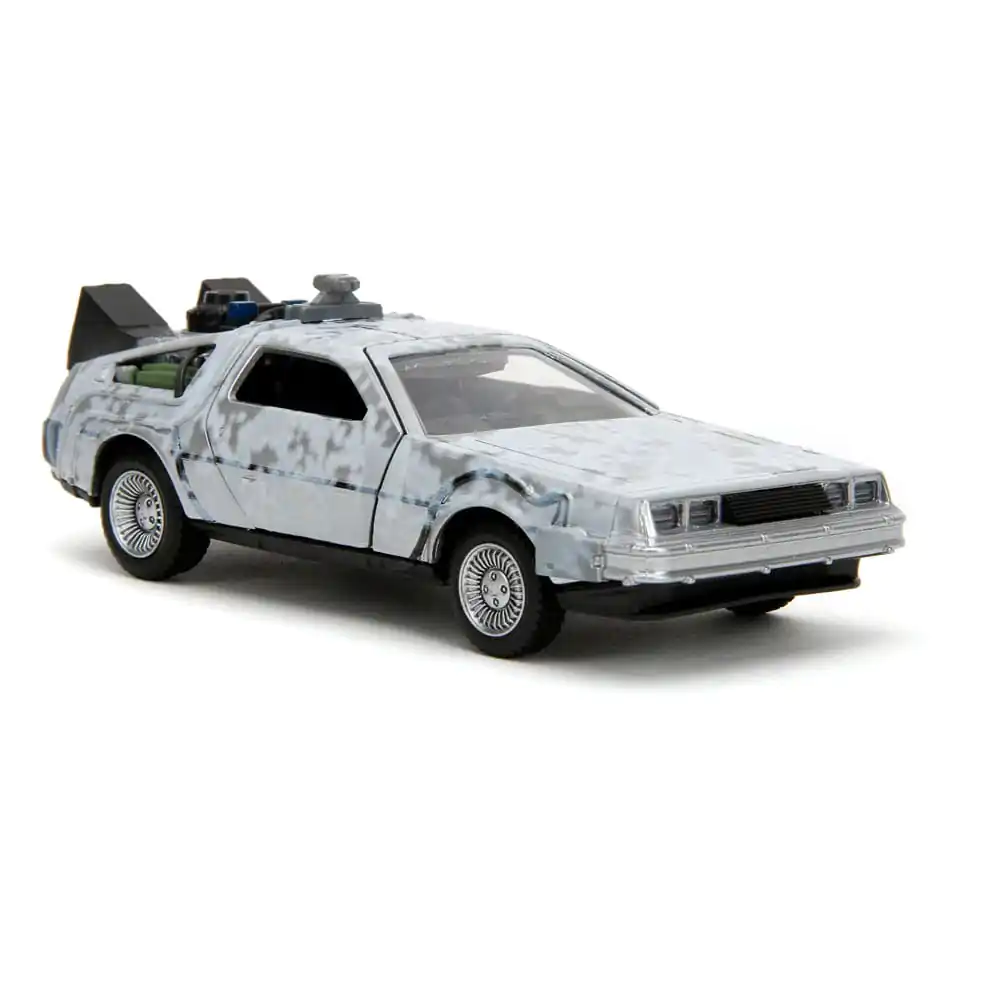 Back to the Future Hollywood Rides Model Diecast 1/32 Mașină a Timpului DeLorean Frost poza produsului