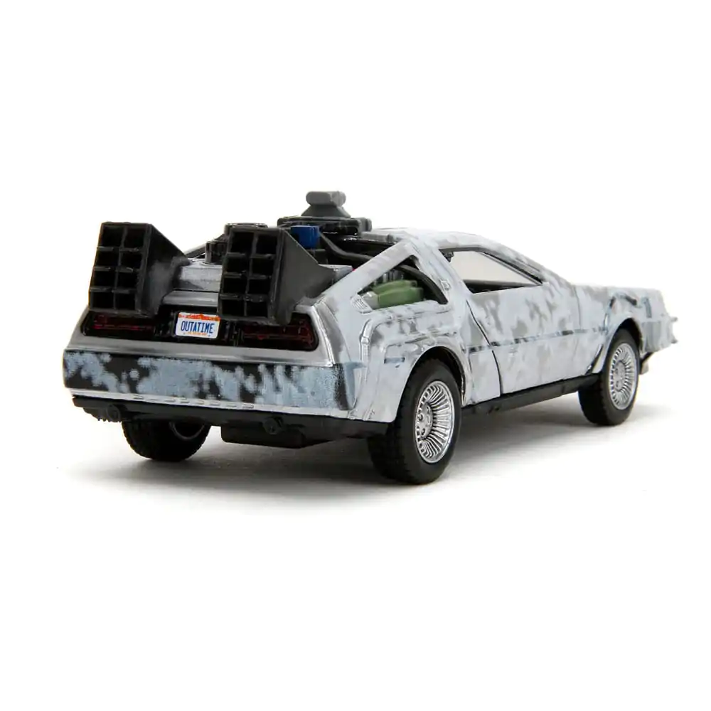 Back to the Future Hollywood Rides Model Diecast 1/32 Mașină a Timpului DeLorean Frost poza produsului