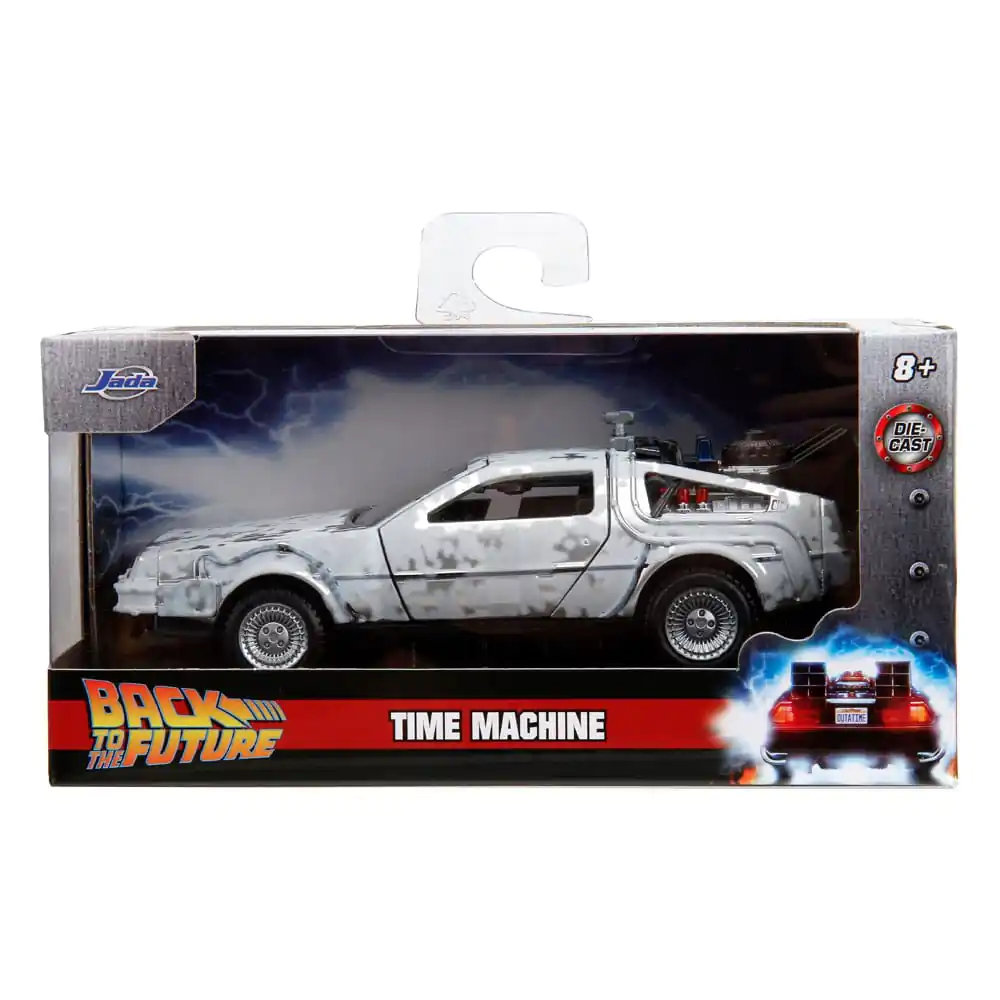 Back to the Future Hollywood Rides Model Diecast 1/32 Mașină a Timpului DeLorean Frost poza produsului