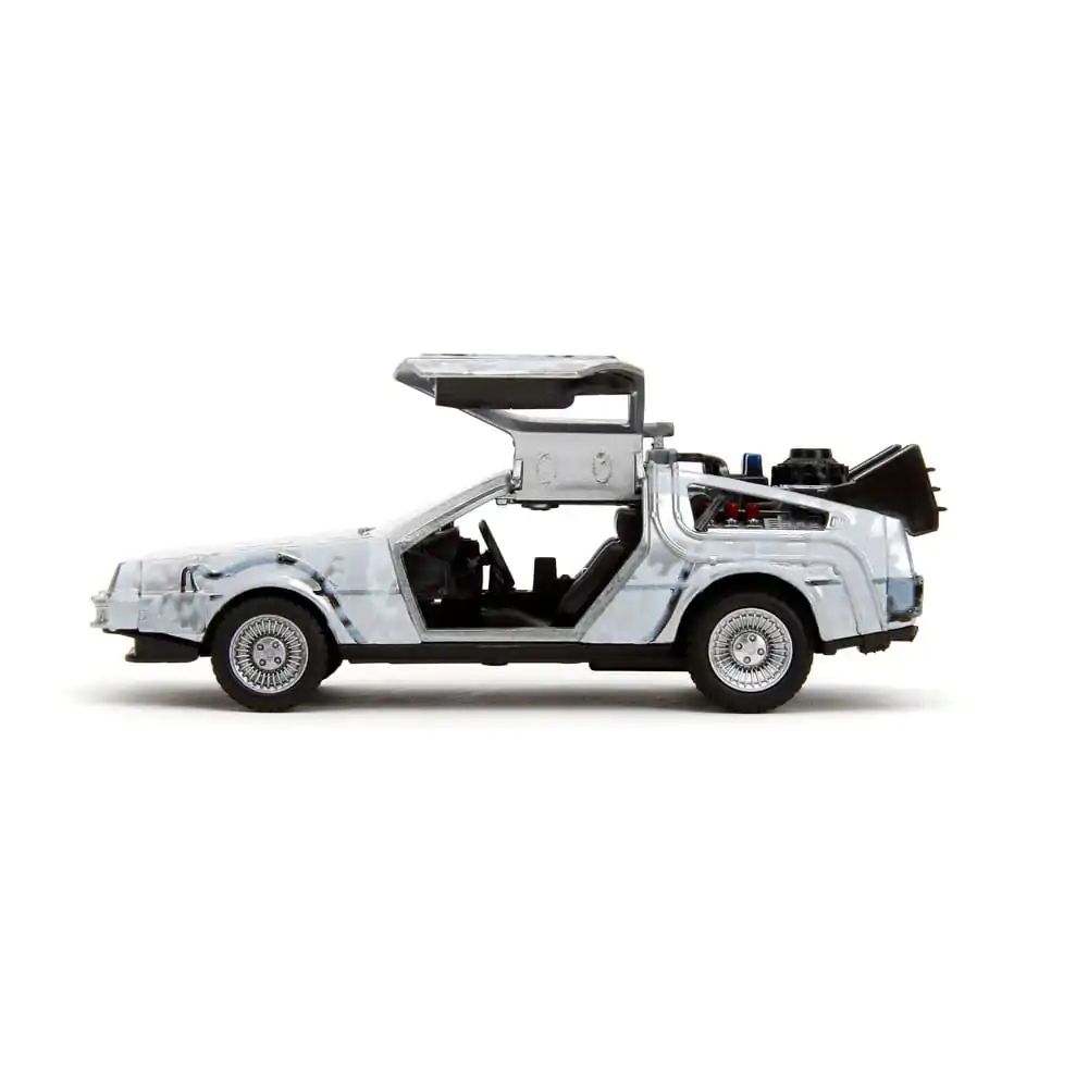 Back to the Future Hollywood Rides Model Diecast 1/32 Mașină a Timpului DeLorean Frost poza produsului