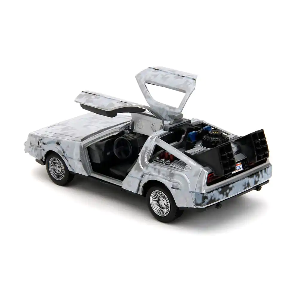 Back to the Future Hollywood Rides Model Diecast 1/32 Mașină a Timpului DeLorean Frost poza produsului