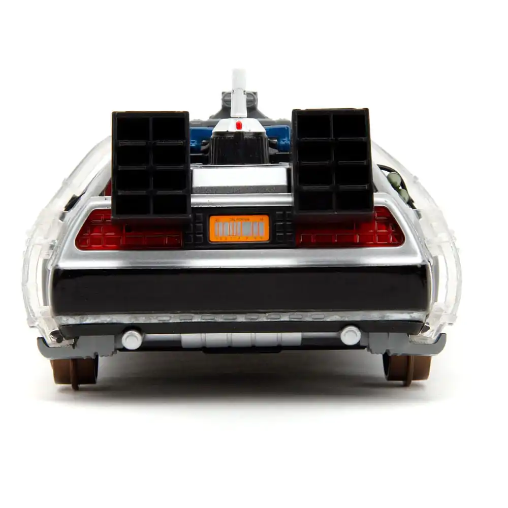 Back to the Future III Hollywood Rides Diecast Model 1/24 DeLorean Mașină a Timpului Roți de Cale Ferată poza produsului