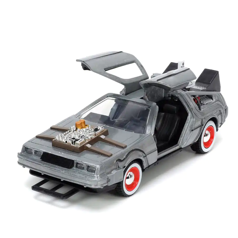 Back to the Future III Hollywood Rides Model Diecast 1/32 Mașină a Timpului DeLorean Rulare Liberă poza produsului