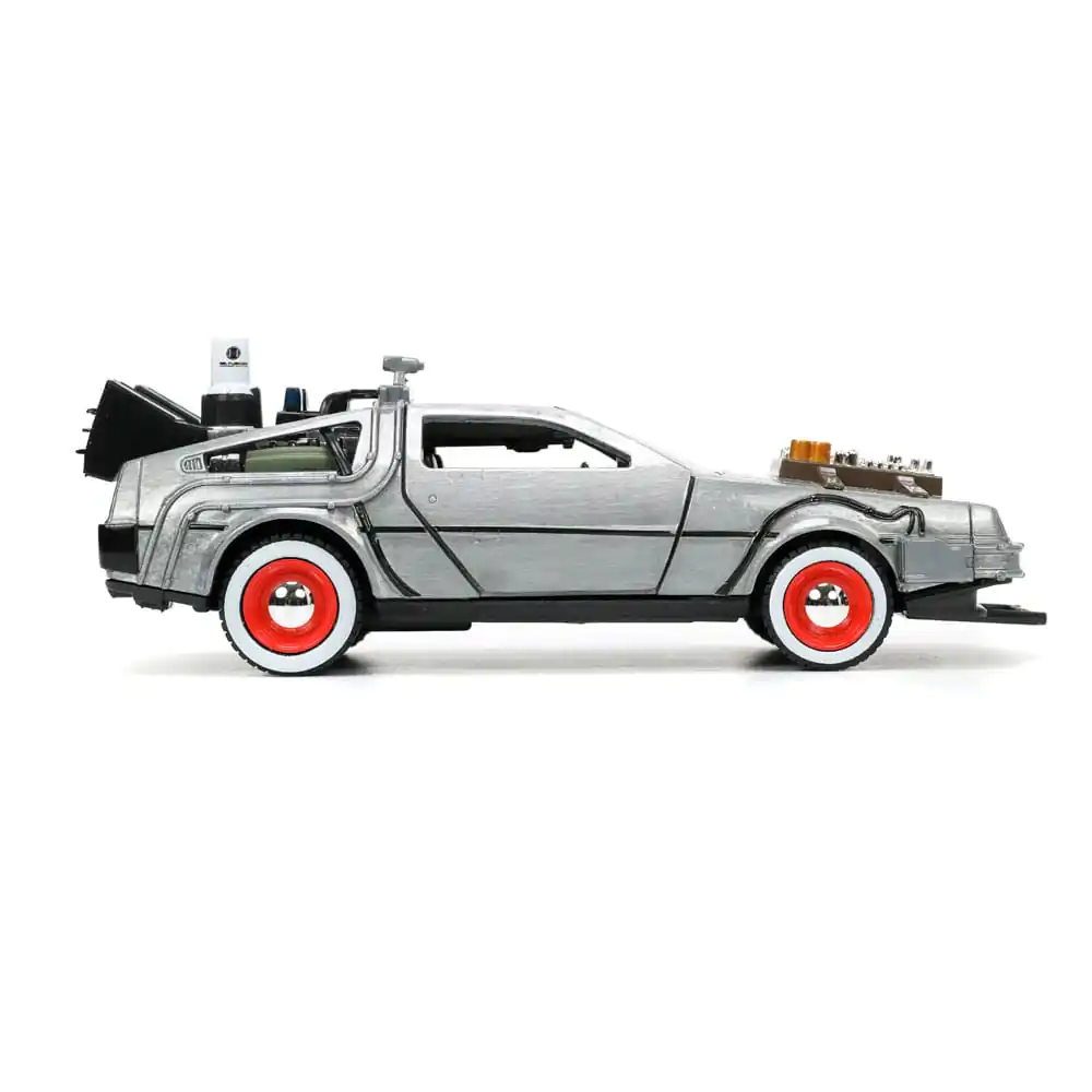 Back to the Future III Hollywood Rides Model Diecast 1/32 Mașină a Timpului DeLorean Rulare Liberă poza produsului