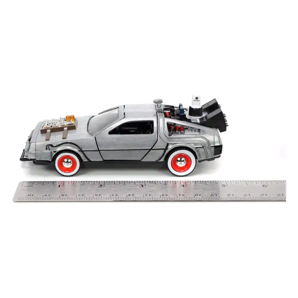 Back to the Future III Hollywood Rides Model Diecast 1/32 Mașină a Timpului DeLorean Rulare Liberă poza produsului