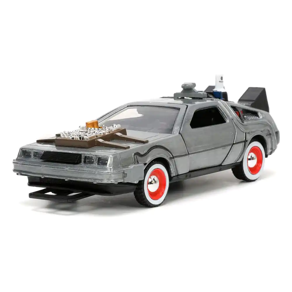 Back to the Future III Hollywood Rides Model Diecast 1/32 Mașină a Timpului DeLorean Rulare Liberă poza produsului