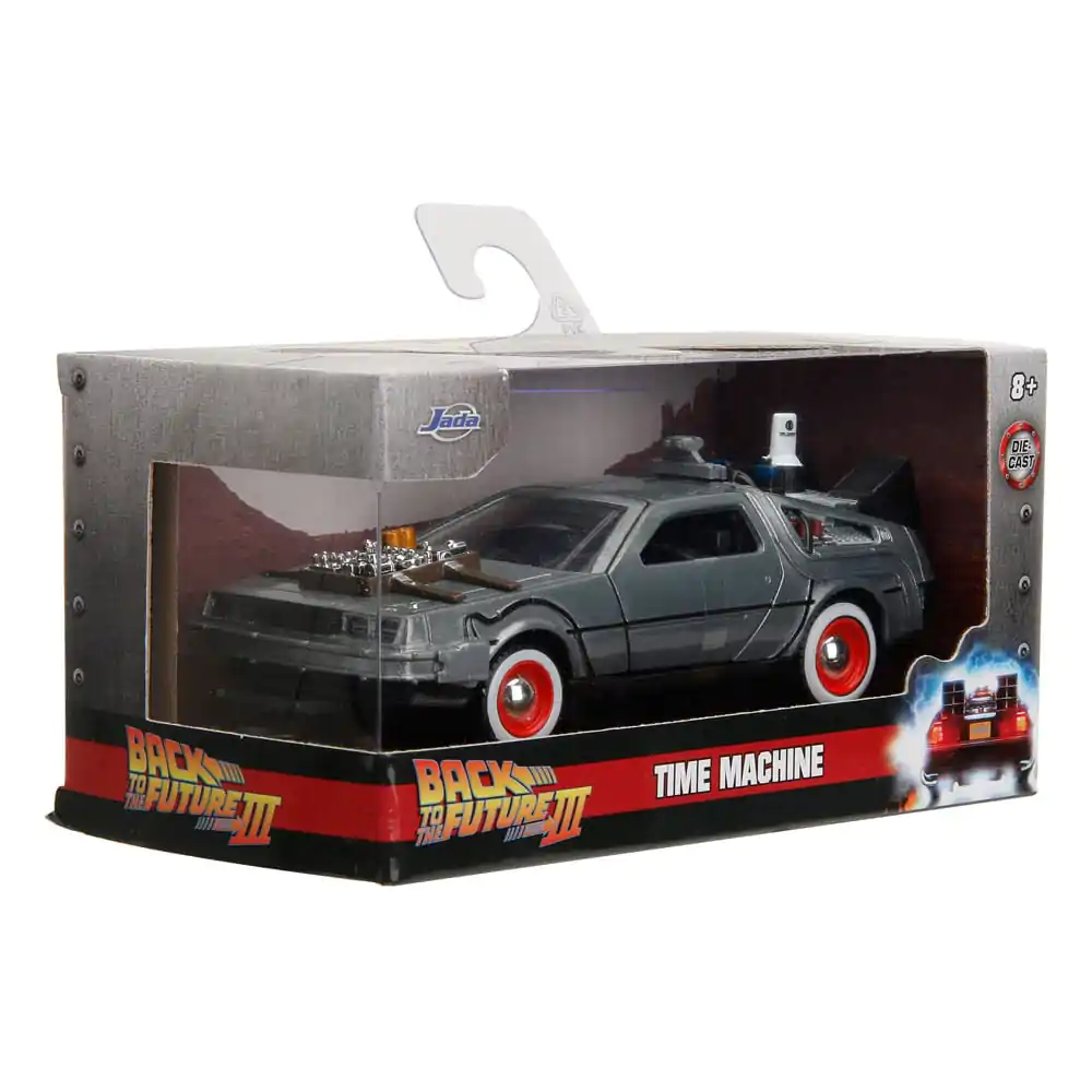 Back to the Future III Hollywood Rides Model Diecast 1/32 Mașină a Timpului DeLorean Rulare Liberă poza produsului