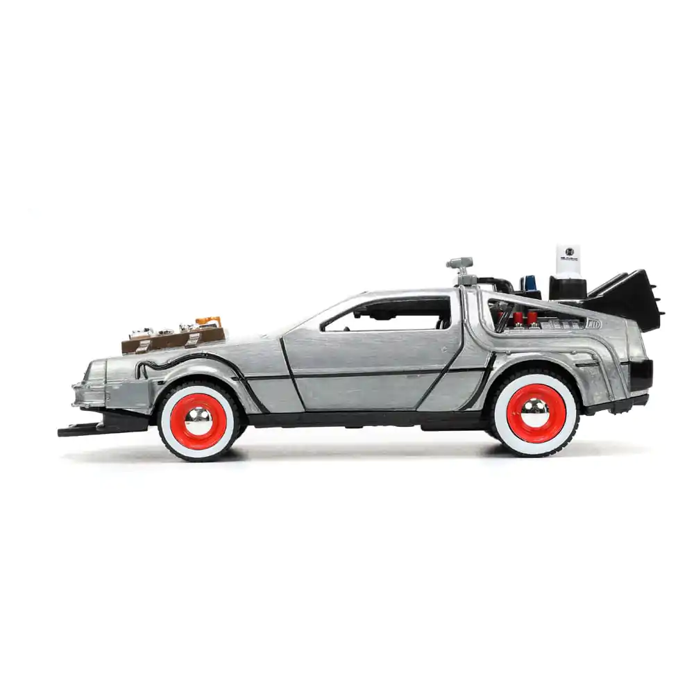 Back to the Future III Hollywood Rides Model Diecast 1/32 Mașină a Timpului DeLorean Rulare Liberă poza produsului