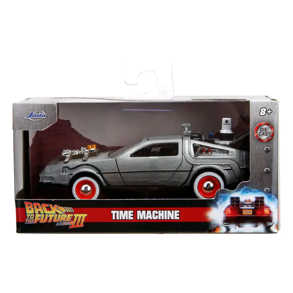 Back to the Future III Hollywood Rides Model Diecast 1/32 Mașină a Timpului DeLorean Rulare Liberă poza produsului