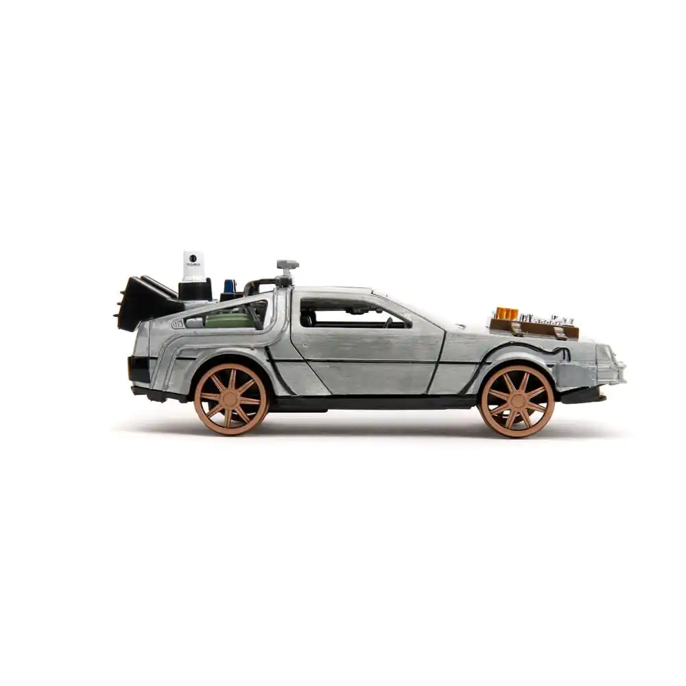 Back to the Future III Hollywood Rides Diecast Model 1/32 DeLorean Time Machine Roți de cale ferată poza produsului