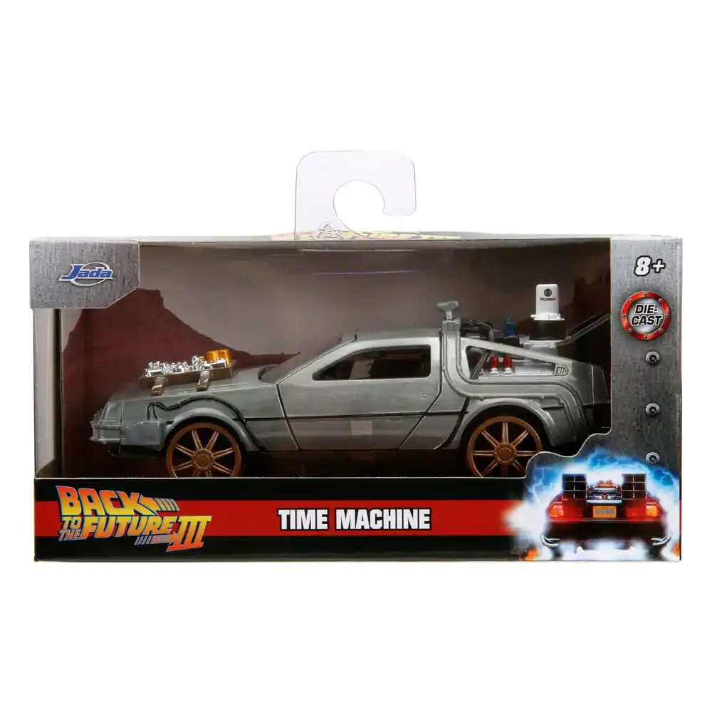 Back to the Future III Hollywood Rides Diecast Model 1/32 DeLorean Time Machine Roți de cale ferată poza produsului