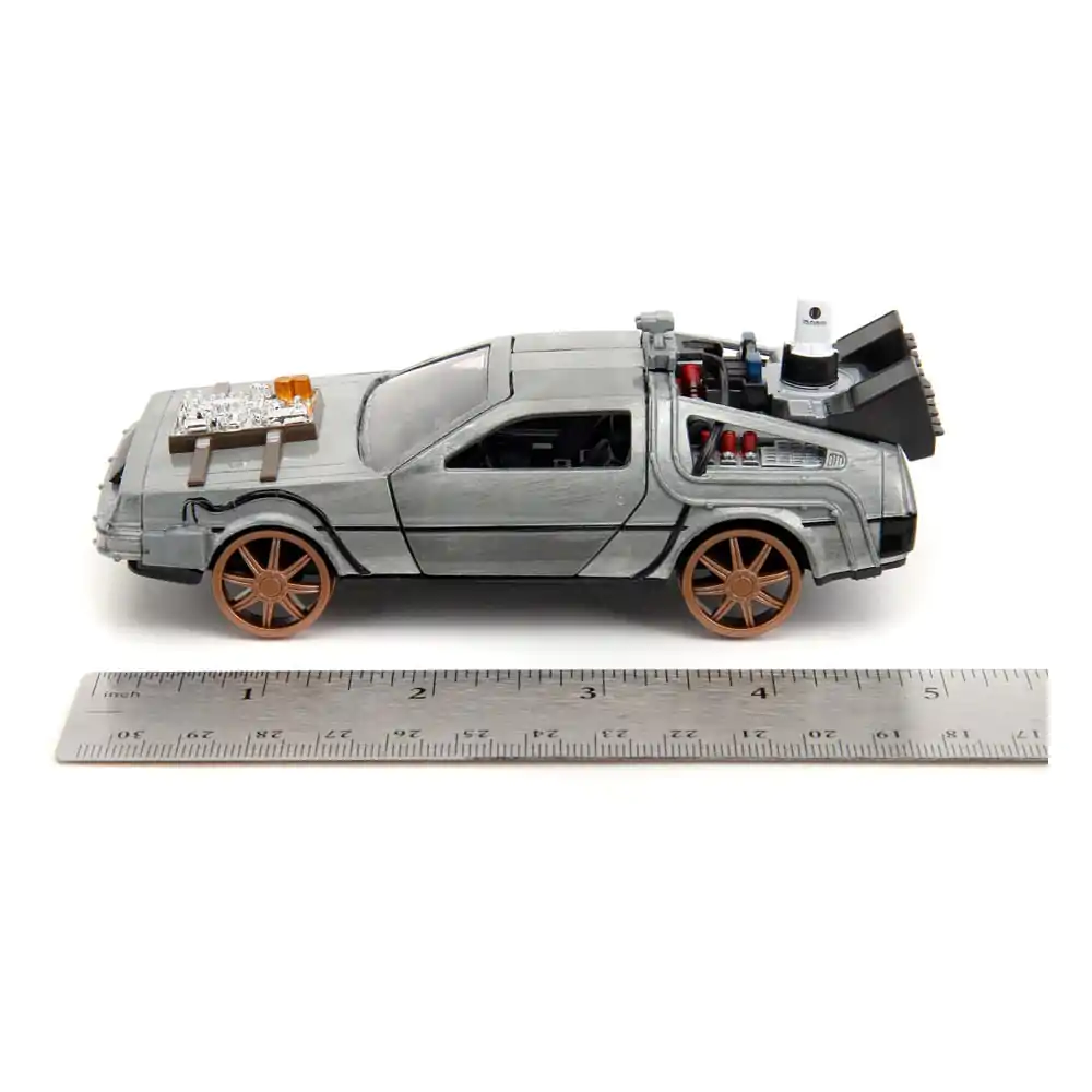 Back to the Future III Hollywood Rides Diecast Model 1/32 DeLorean Time Machine Roți de cale ferată poza produsului