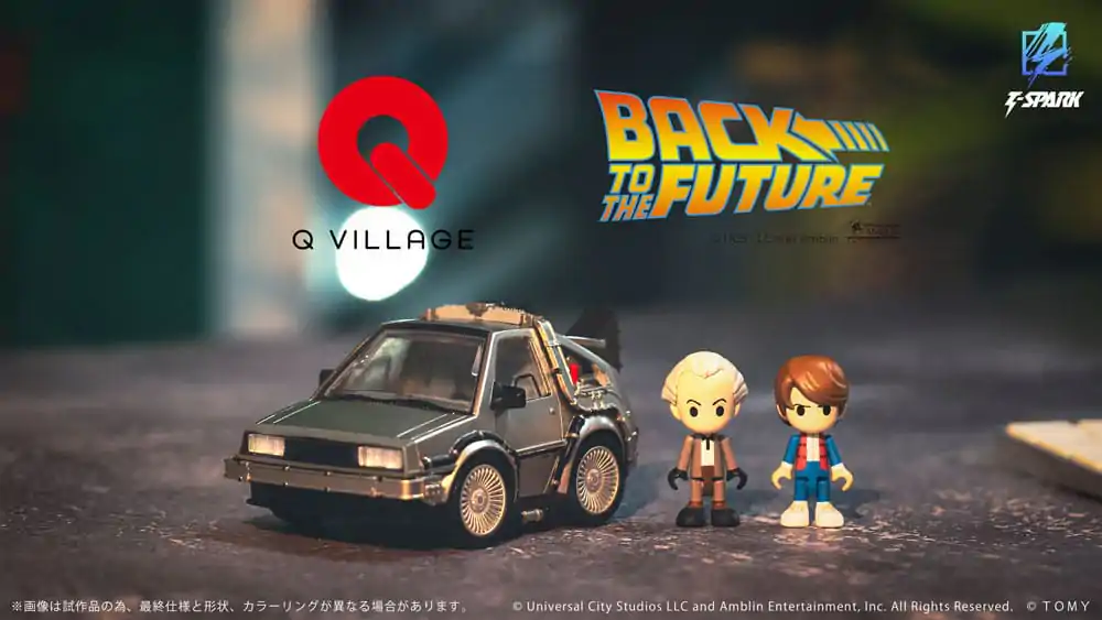 Back to the Future Q-Village Vehicul cu mini-figurine Time Machine 9 cm poza produsului