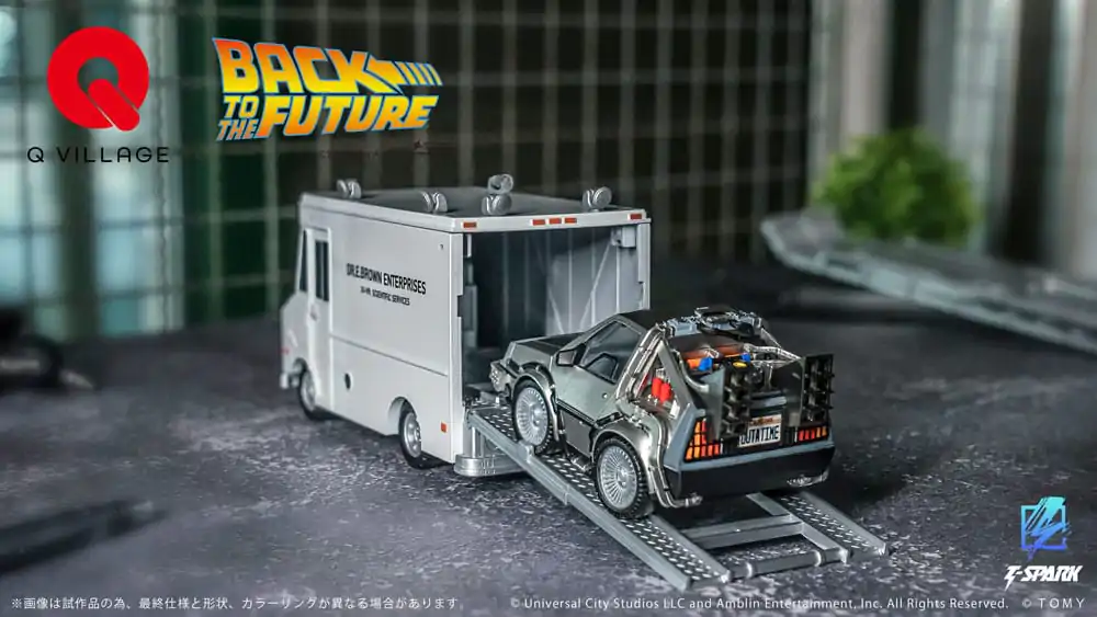 Back to the Future Q-Village Vehicule with mini-figurine Time Machine Deluxe Set 9 cm poza produsului
