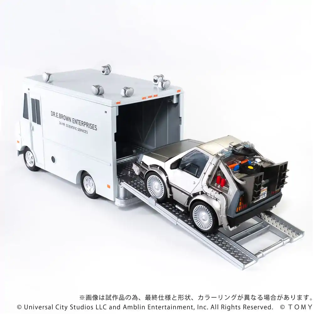 Back to the Future Q-Village Vehicule with mini-figurine Time Machine Deluxe Set 9 cm poza produsului