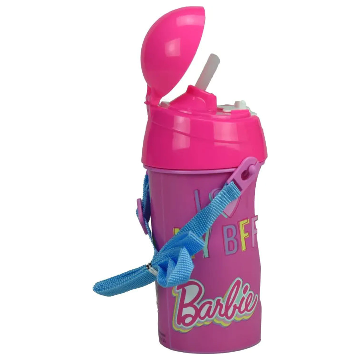 Barbie Happy Thoughts Sticla de plastic cu pai si carlig 500 ml poza produsului