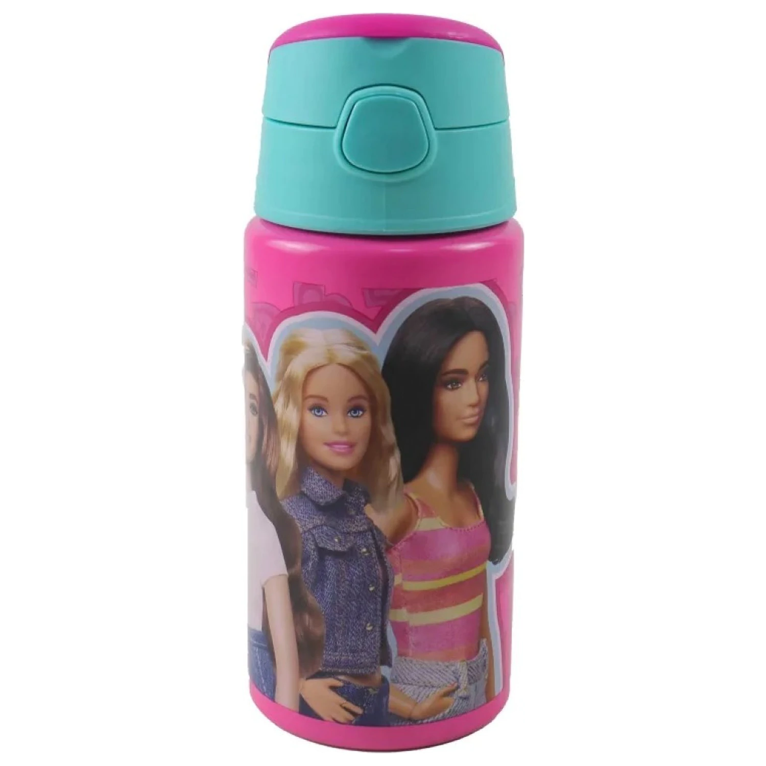 Barbie Love Sticla de apa din aluminiu cu pai si carlig 500 ml poza produsului