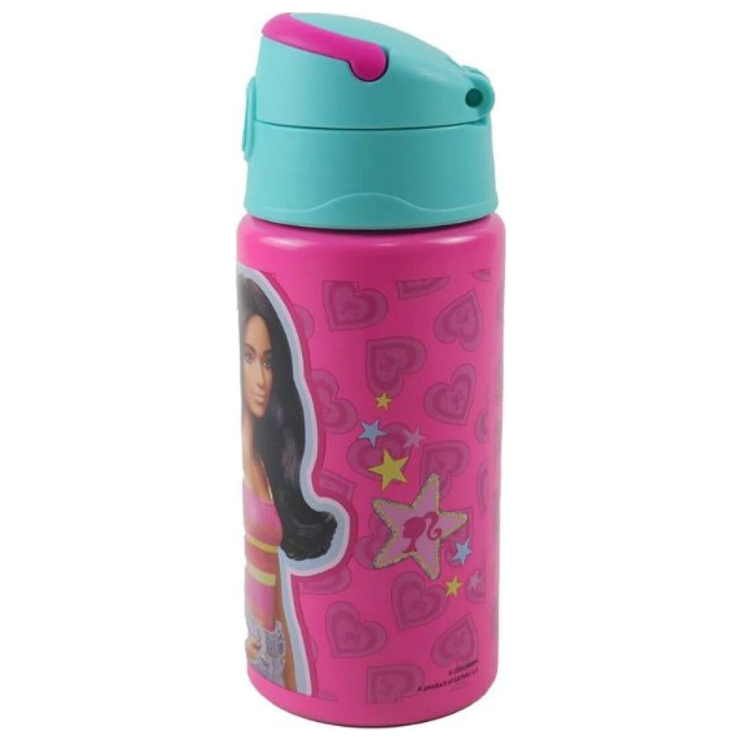 Barbie Love Sticla de apa din aluminiu cu pai si carlig 500 ml poza produsului