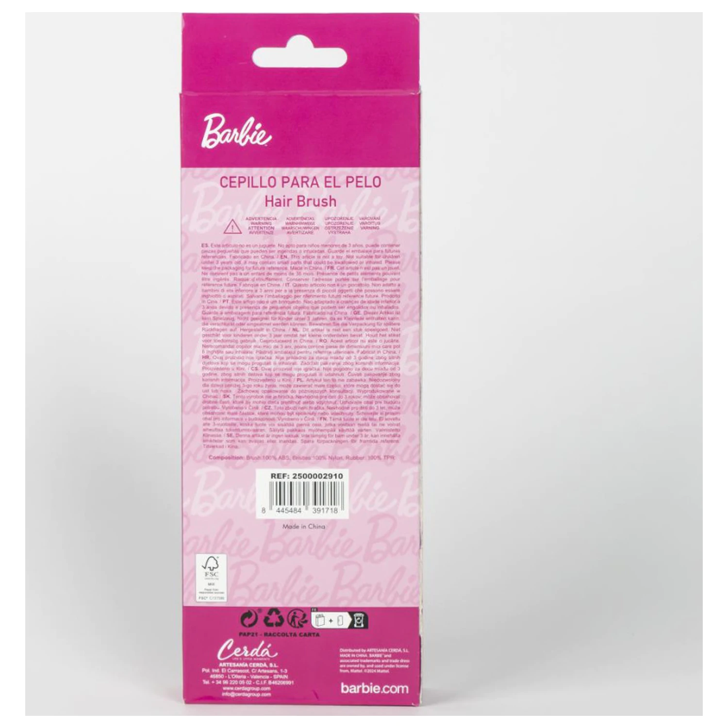 Barbie Pink Rhinestone Hairbrush, Comb 22 cm poza produsului