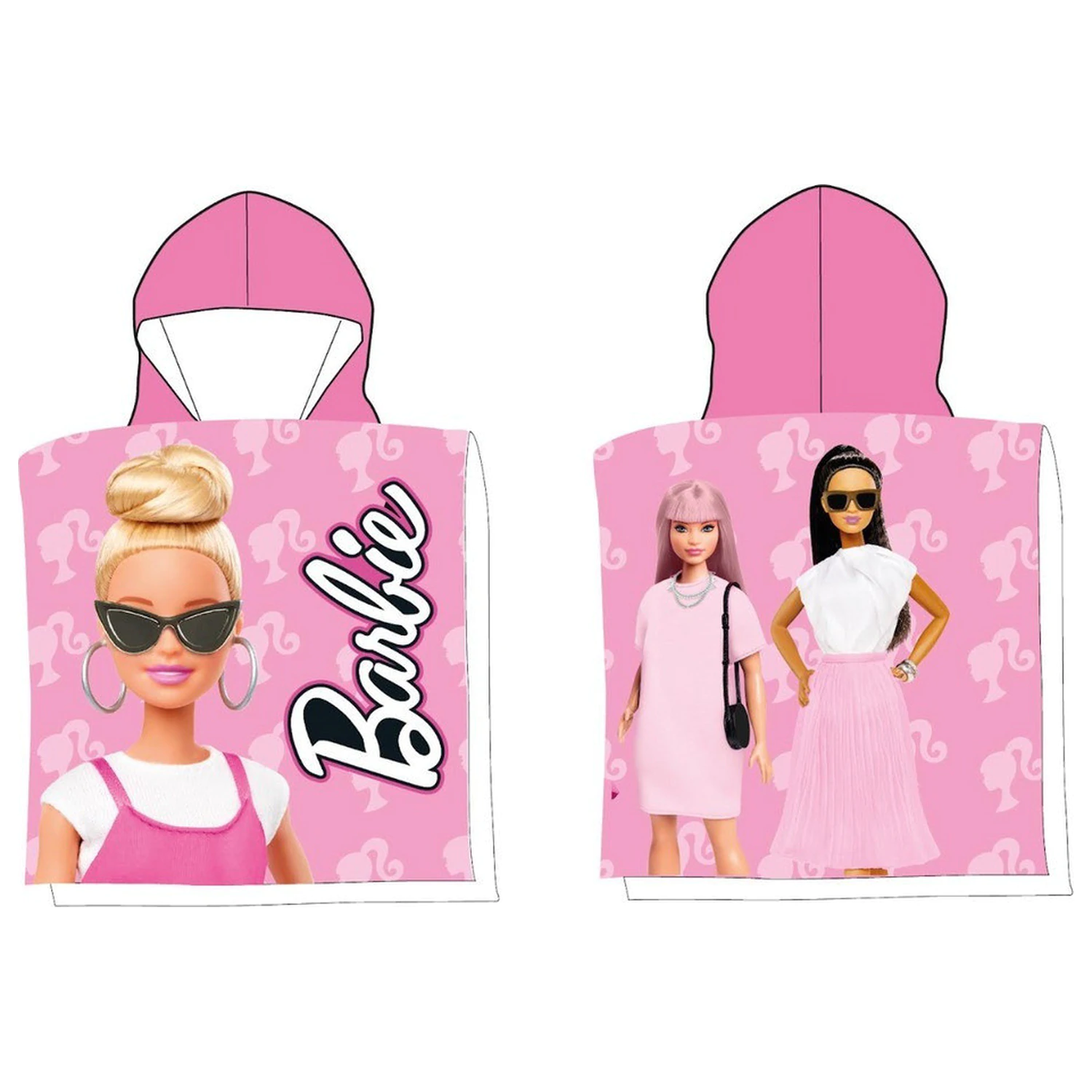 Barbie Street Style prosop de plaja tip Poncho 50x100 cm poza produsului