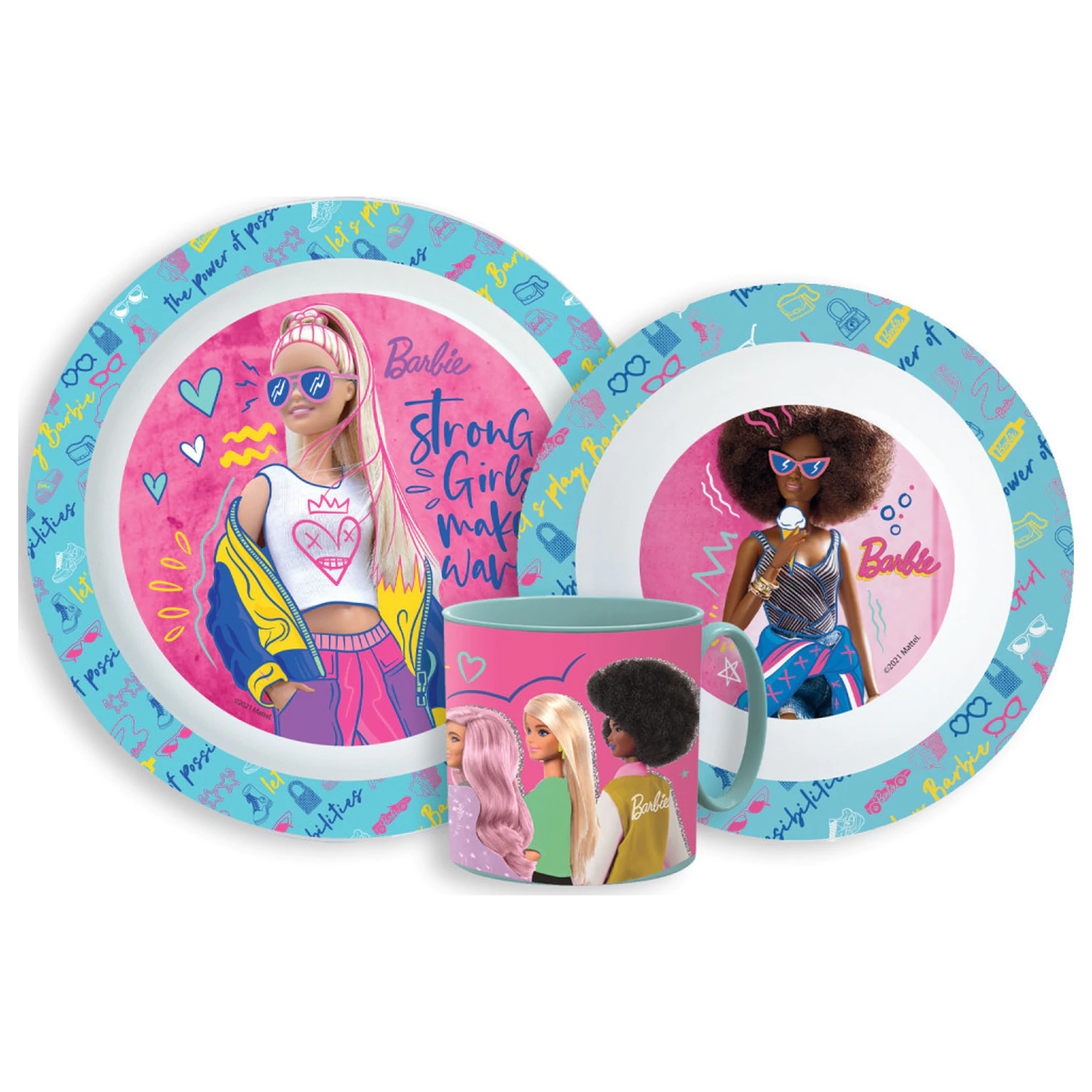 Barbie Stylish set de vesela, micro plastic set cu cana poza produsului