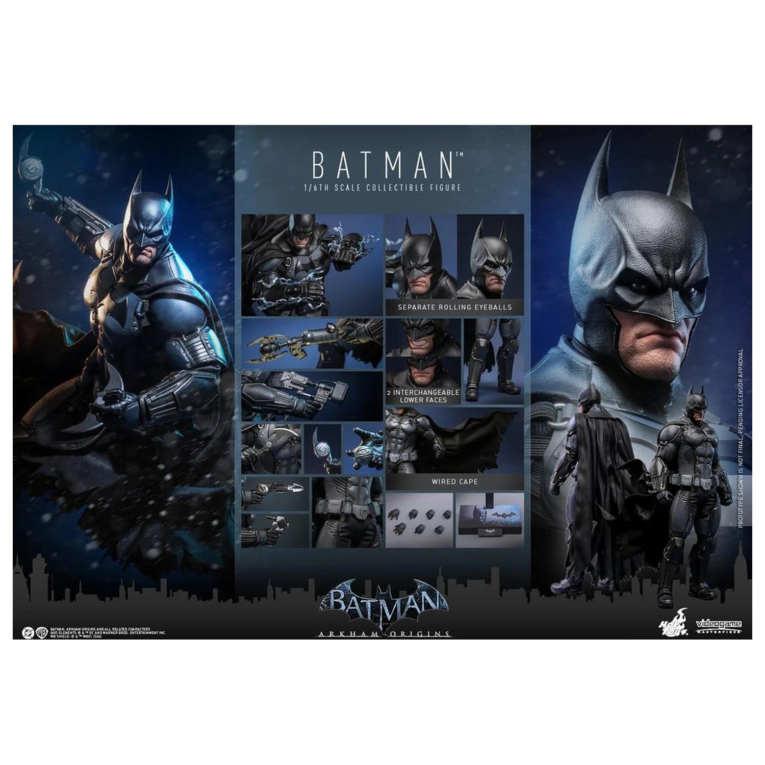 Batman Arkham Origins Videogame Masterpiece Figurina de Actiune 1/6 Batman 33 cm poza produsului