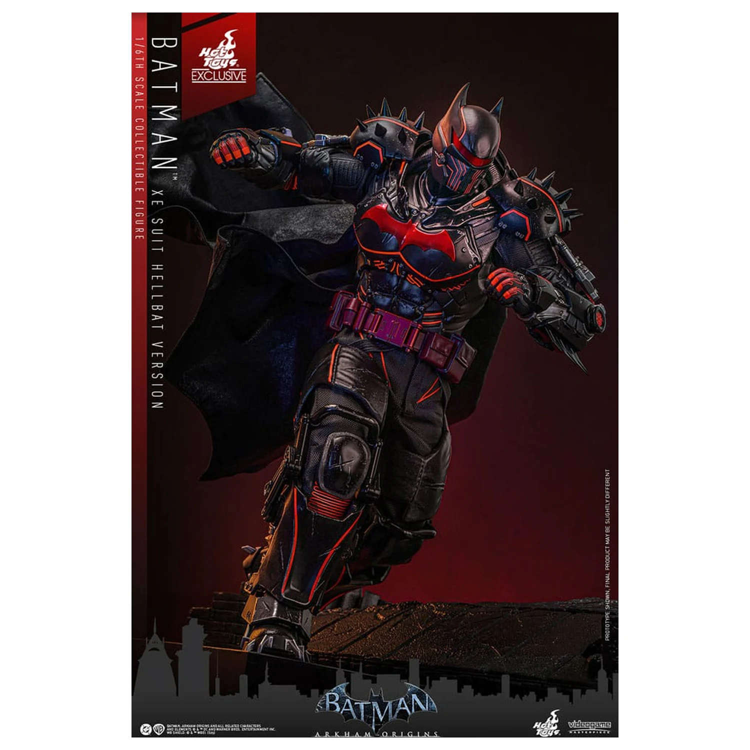 Batman Arkham Origins Videogame Masterpiece Figurina de Actiune 1/6 XE Suit Hellbat Version 33 cm poza produsului