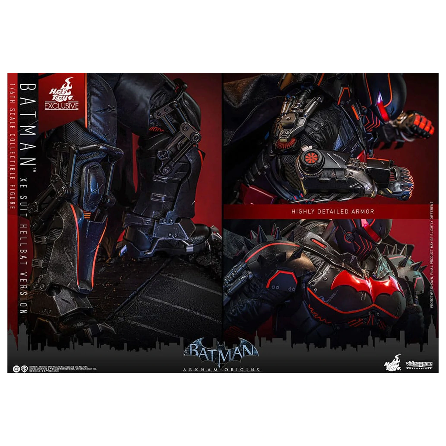 Batman Arkham Origins Videogame Masterpiece Figurina de Actiune 1/6 XE Suit Hellbat Version 33 cm poza produsului