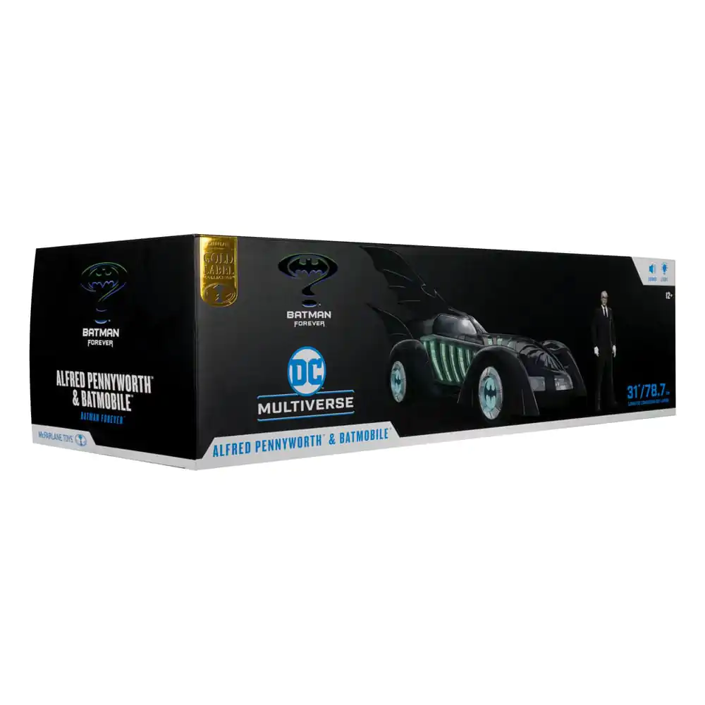 Figurina de actiune Batman Forever DC Multiverse cu vehicul Alfred Pennyworth & Batmobile (Gold Label) 79 cm poza produsului