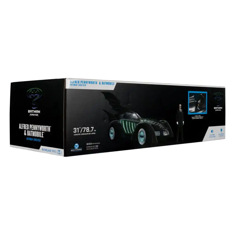 Figurina de actiune Batman Forever DC Multiverse cu vehicul Alfred Pennyworth & Batmobile (Gold Label) 79 cm poza produsului