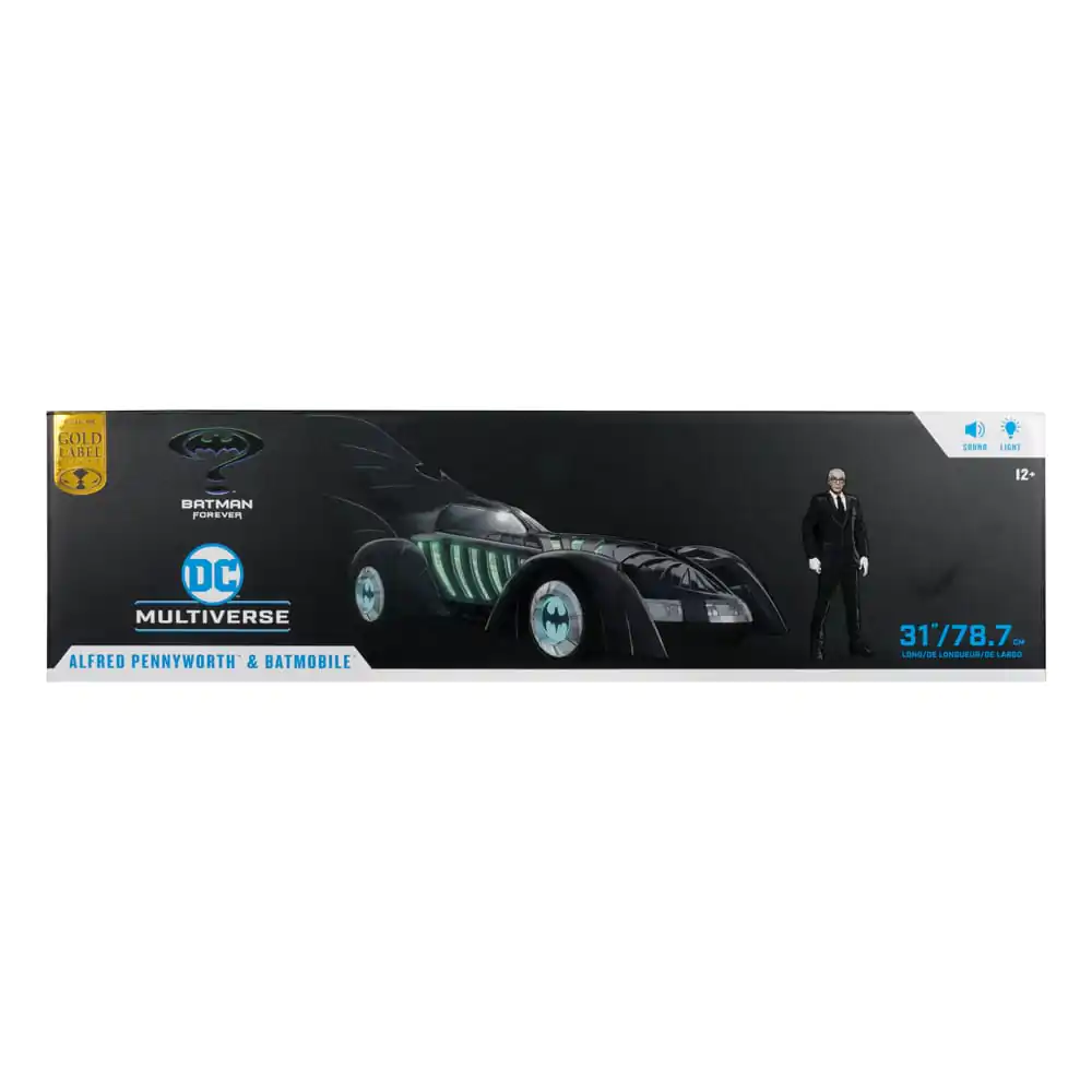 Figurina de actiune Batman Forever DC Multiverse cu vehicul Alfred Pennyworth & Batmobile (Gold Label) 79 cm poza produsului
