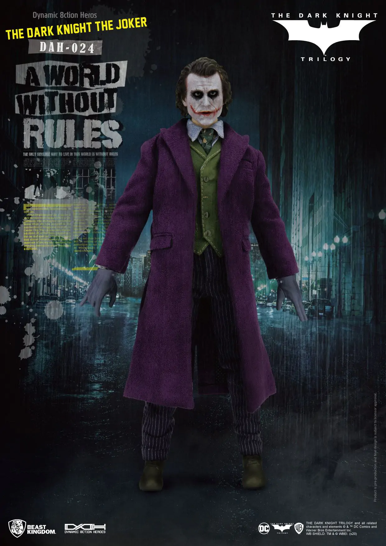 Batman The Dark Knight Dynamic 8ction Heroes Figurina de acțiune 1/9 The Joker 21 cm poza produsului