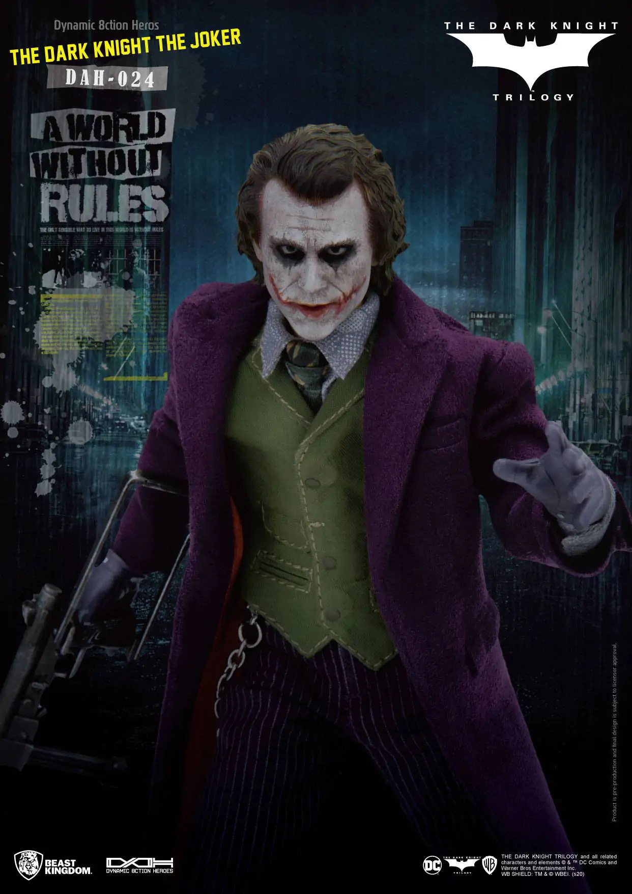 Batman The Dark Knight Dynamic 8ction Heroes Figurina de acțiune 1/9 The Joker 21 cm poza produsului