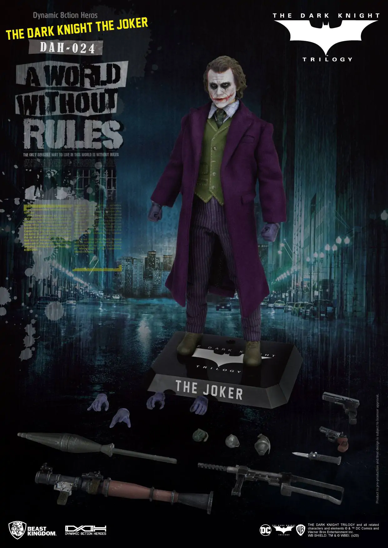 Batman The Dark Knight Dynamic 8ction Heroes Figurina de acțiune 1/9 The Joker 21 cm poza produsului