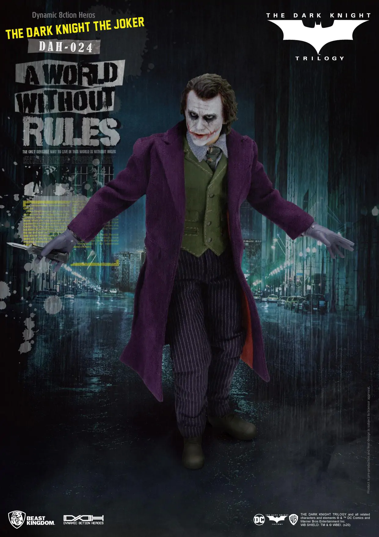 Batman The Dark Knight Dynamic 8ction Heroes Figurina de acțiune 1/9 The Joker 21 cm poza produsului