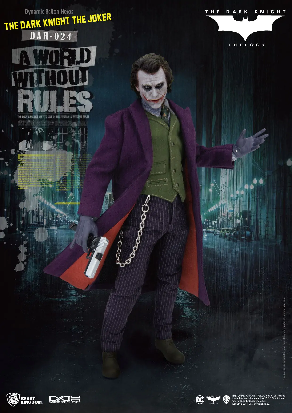 Batman The Dark Knight Dynamic 8ction Heroes Figurina de acțiune 1/9 The Joker 21 cm poza produsului