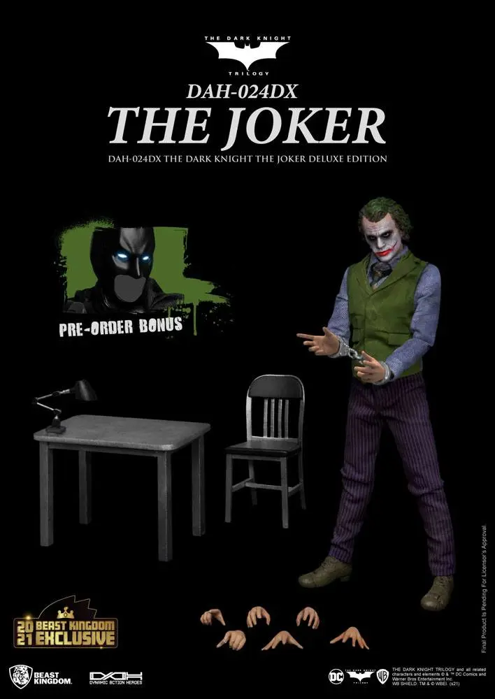 Batman The Dark Knight Dynamic 8ction Heroes figurină de acțiune 1/9 Joker versiunea Deluxe 21 cm poza produsului