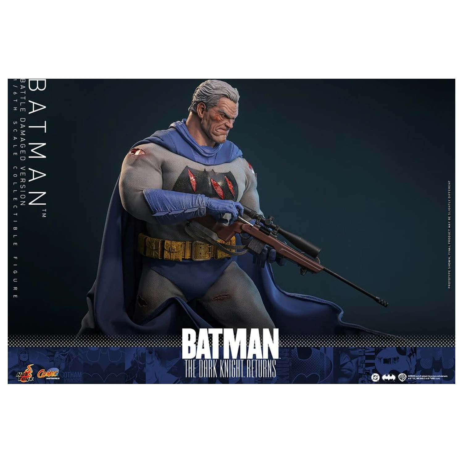 Batman: The Dark Knight Returns Comic Masterpiece figurina de actiune 1/6 Batman (Battle Damaged Version) 32 cm poza produsului