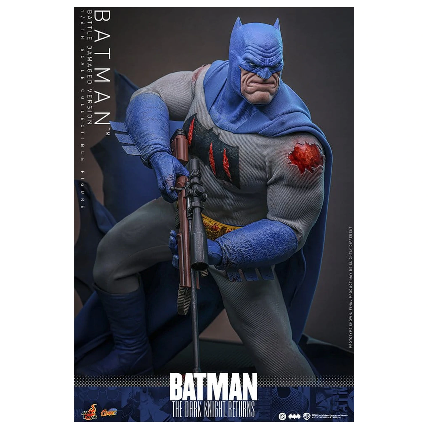 Batman: The Dark Knight Returns Comic Masterpiece figurina de actiune 1/6 Batman (Battle Damaged Version) 32 cm poza produsului