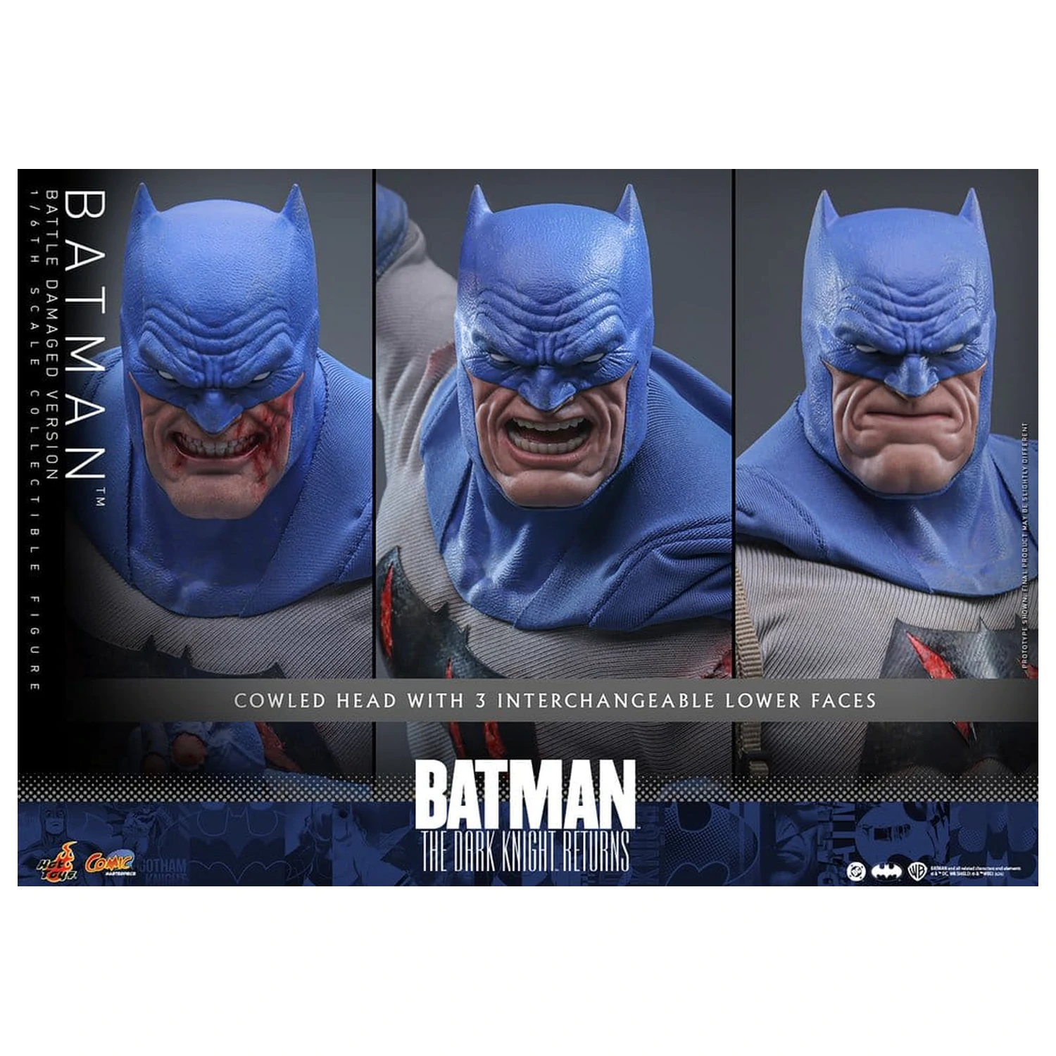 Batman: The Dark Knight Returns Comic Masterpiece figurina de actiune 1/6 Batman (Battle Damaged Version) 32 cm poza produsului