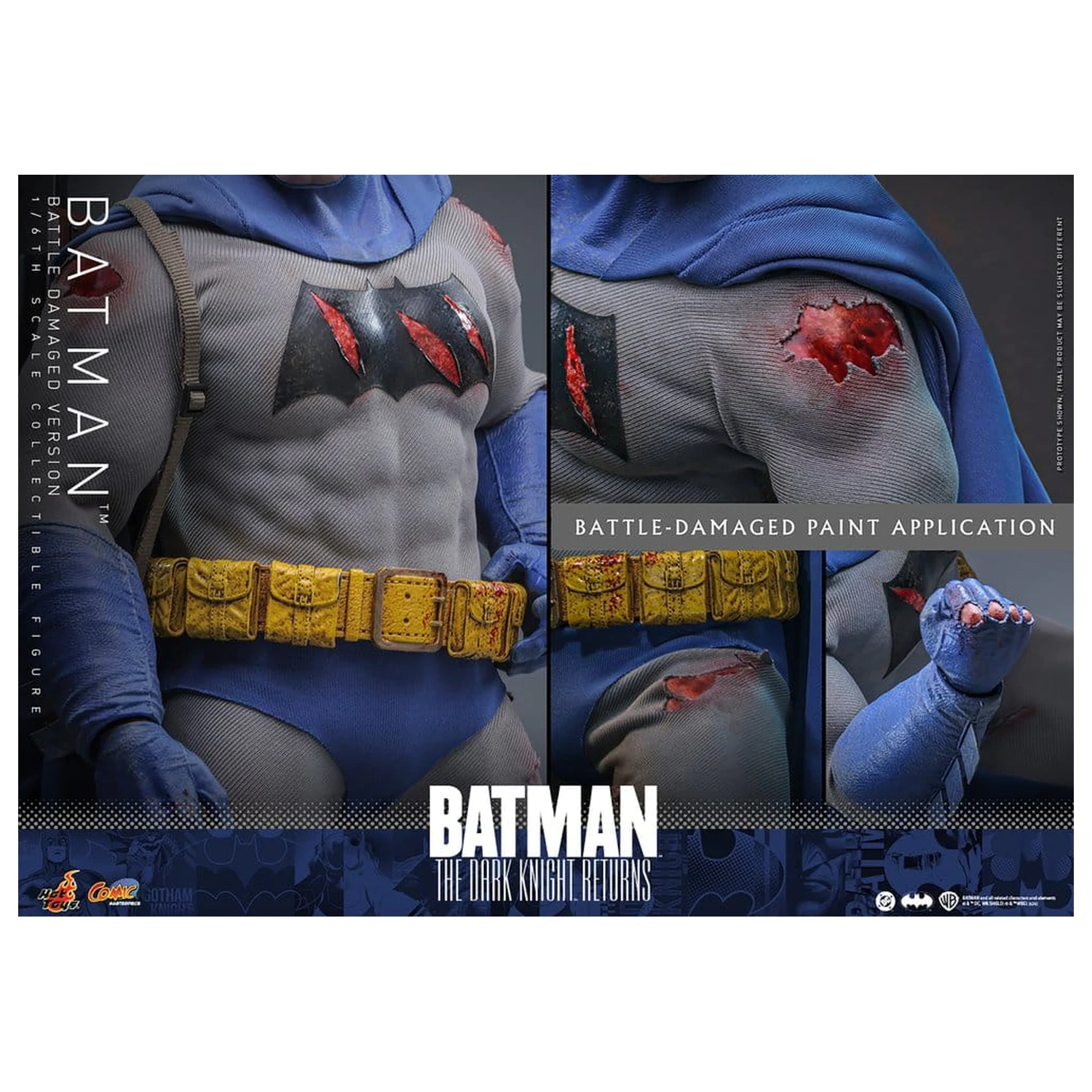 Batman: The Dark Knight Returns Comic Masterpiece figurina de actiune 1/6 Batman (Battle Damaged Version) 32 cm poza produsului
