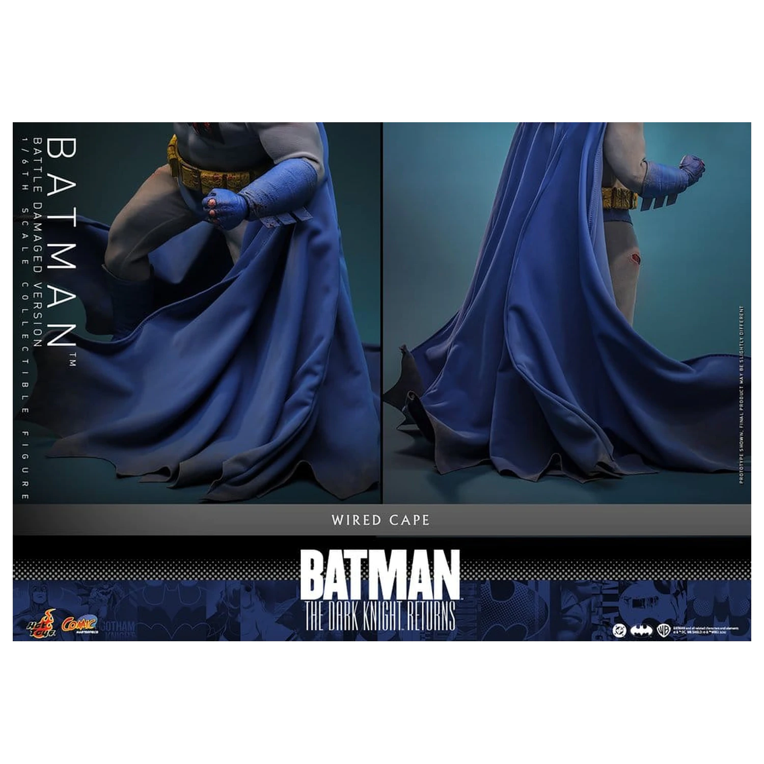 Batman: The Dark Knight Returns Comic Masterpiece figurina de actiune 1/6 Batman (Battle Damaged Version) 32 cm poza produsului