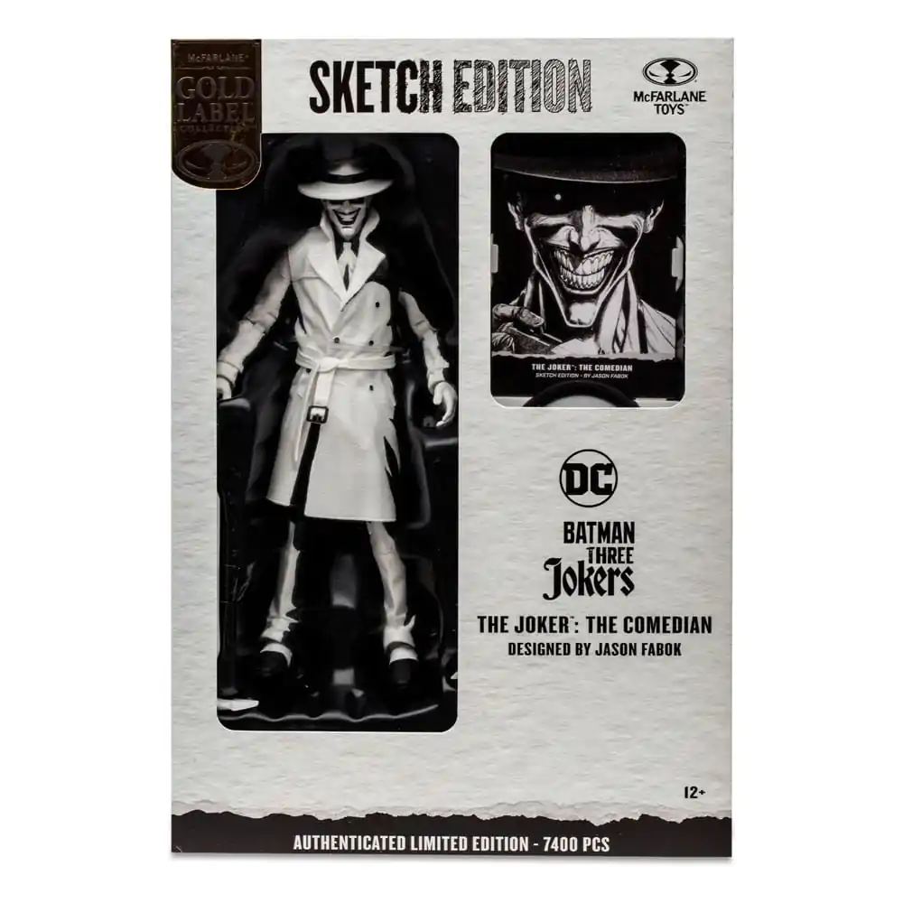 Batman: Three Jokers DC Multiverse Figurina de acțiune The Joker: The Comedian Sketch Edition (Gold Label) 18 cm poza produsului