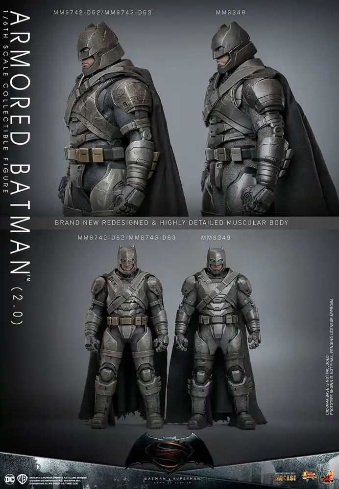 Batman v Superman: Dawn of Justice Movie Masterpiece figurină de acțiune 1/6 Armored Batman 2.0 33 cm poza produsului