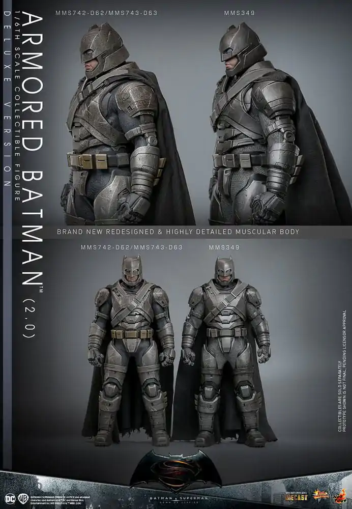 Batman v Superman: Dawn of Justice Movie Masterpiece figurină de acțiune 1/6 Armored Batman 2.0 (Deluxe Version) 33 cm poza produsului