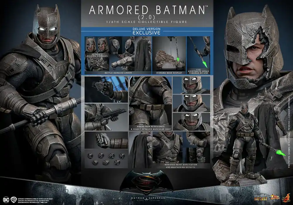 Batman v Superman: Dawn of Justice Movie Masterpiece figurină de acțiune 1/6 Armored Batman 2.0 (Deluxe Version) 33 cm poza produsului