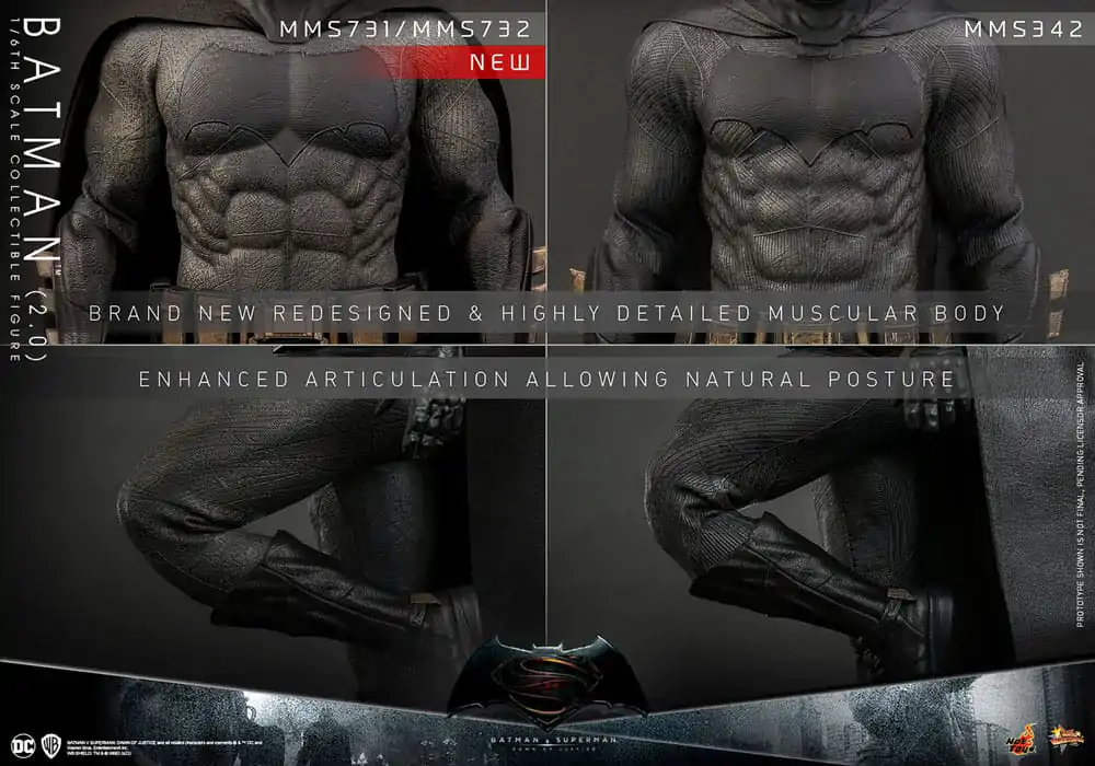 Batman v Superman: Dawn of Justice Movie Masterpiece Figurina de Acțiune 1/6 Batman 2.0 32 cm poza produsului